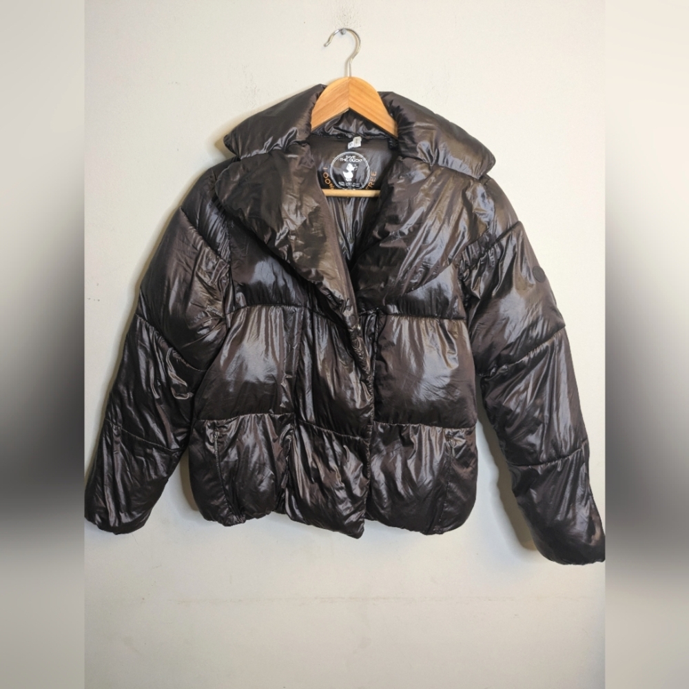Save The Duck Ishya Brown Crop Puffer Jacket Size S - Picture 5 of 11
